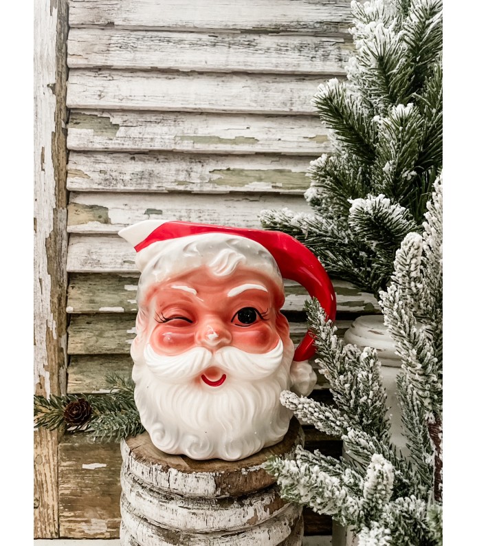 Vintage Brinn's Santa Pitcher - Great Paint - Holiday